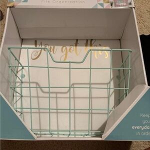 New in box Never used hanging file basket